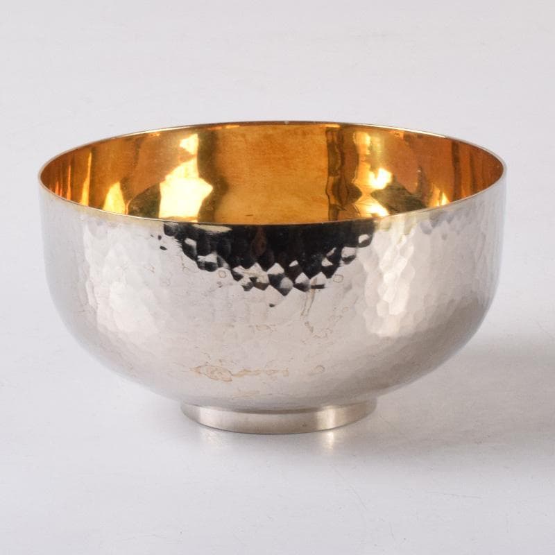 縁起物　銀製　鎚目　碗　124g　N　7483