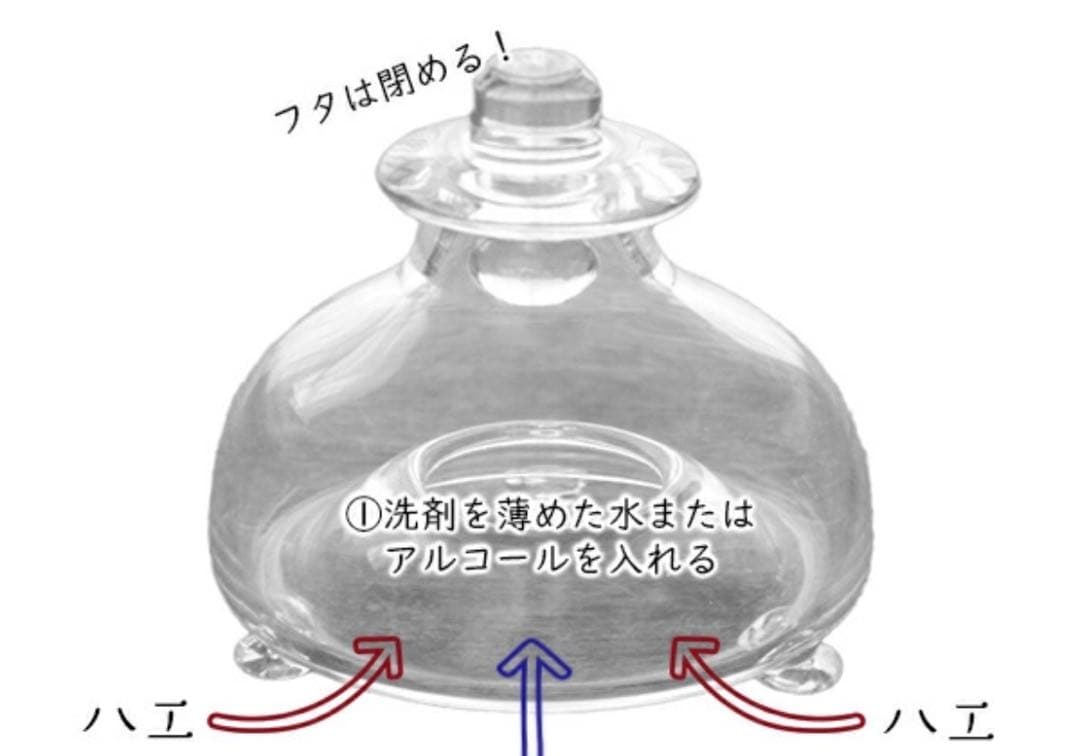 ガラス製コバエトリ ガラス工芸 昭和レトロ