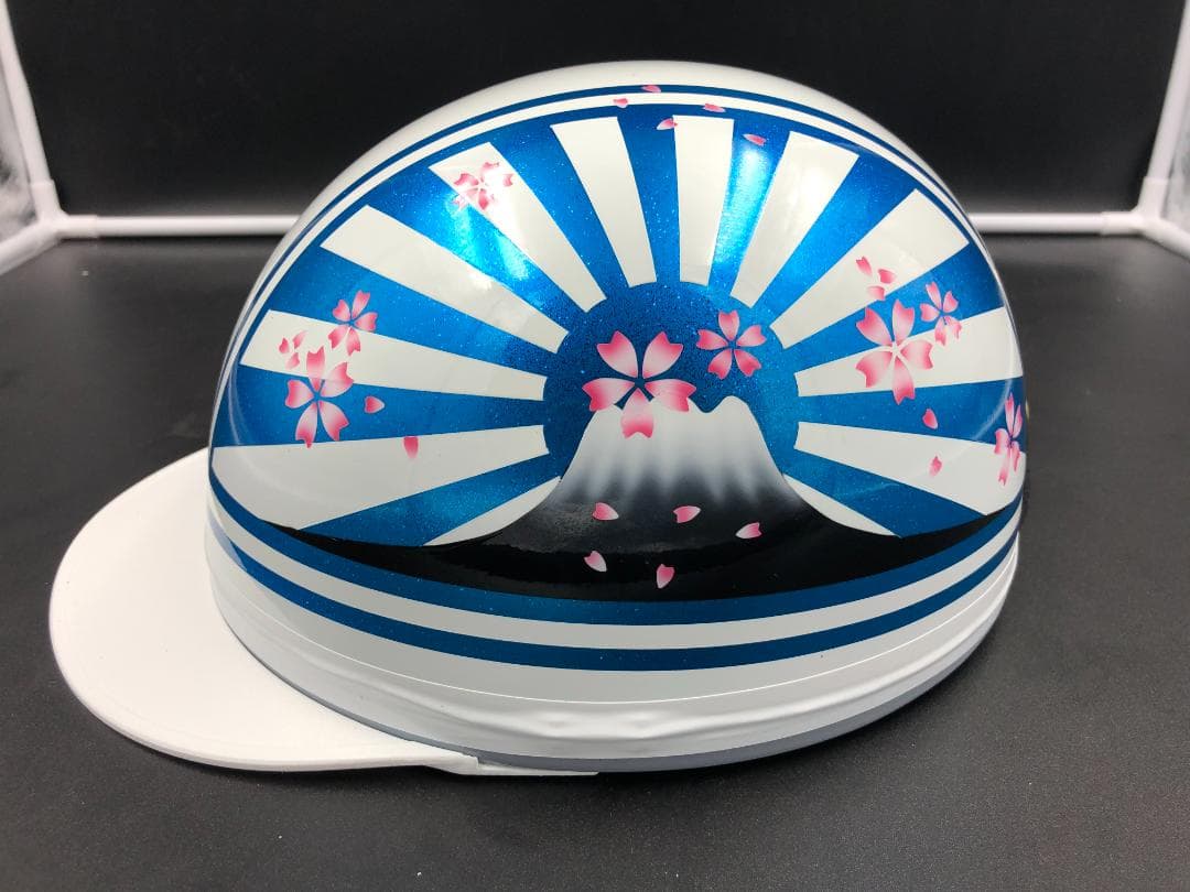 コルク半　カスタム　富士日章　三つボタン　ホワイトブルーラメ　桜　高級クリヤ