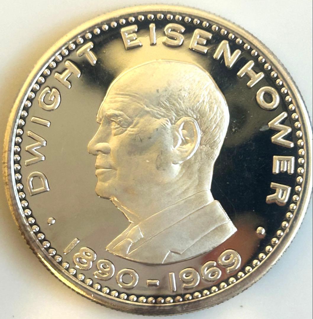 ラスアルハイマ首長国 「アイゼンハワー大統領記念」 10リアル銀貨 1970年