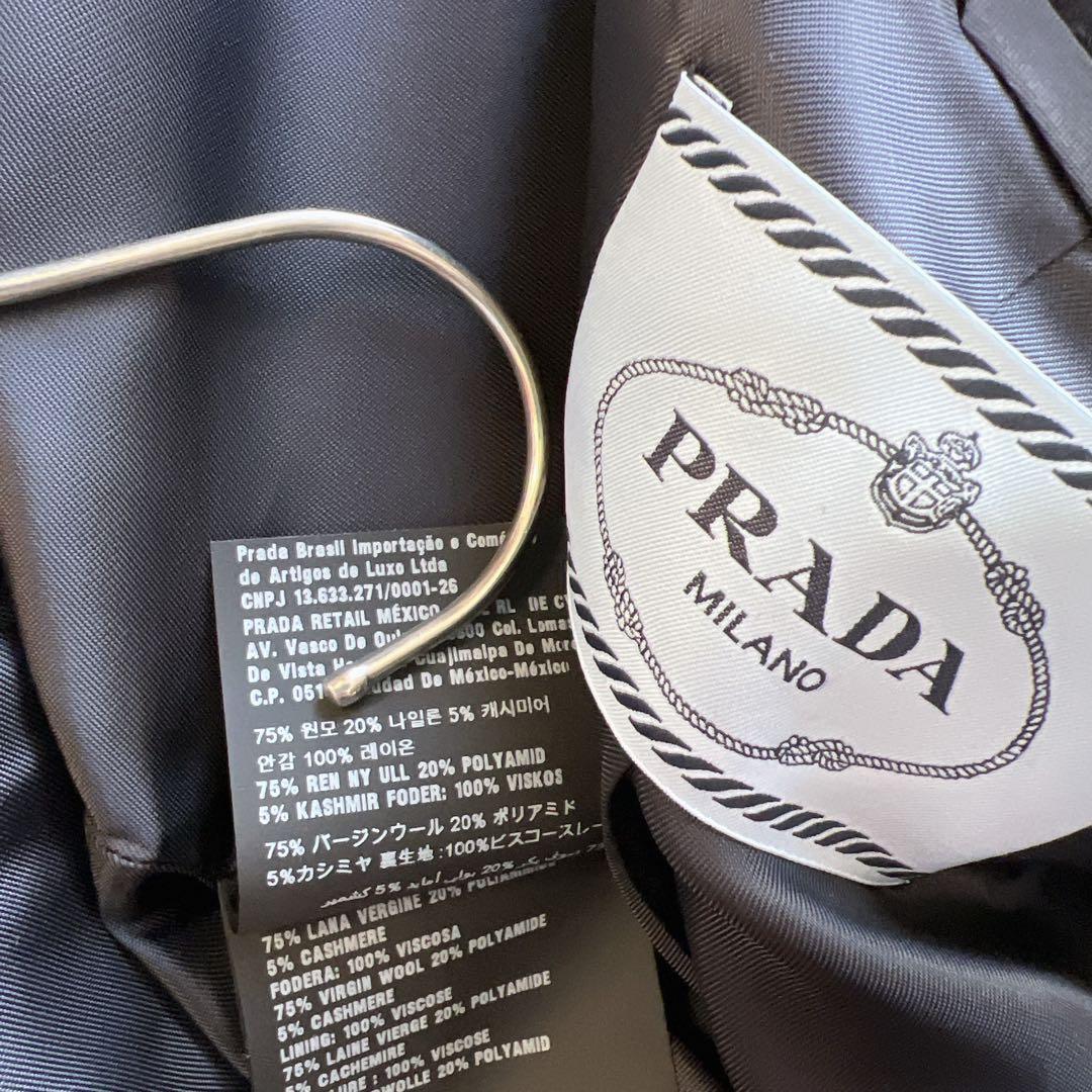 美品　PRADAプラダ カシミヤブレンド コクーン　シルエットコート ネイビー