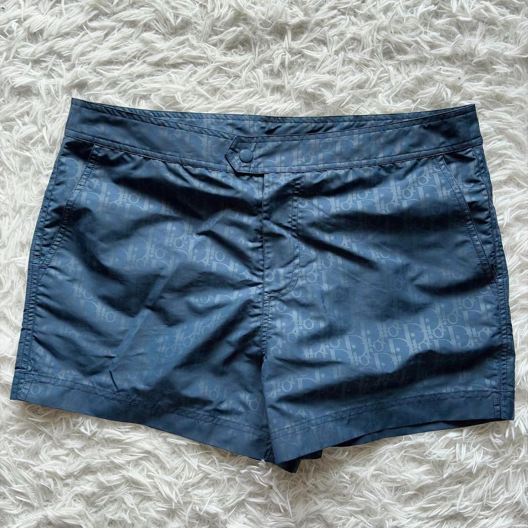 未使用品　ディオール オブリーク スイムショーツ M ブルー 総柄　ロゴ