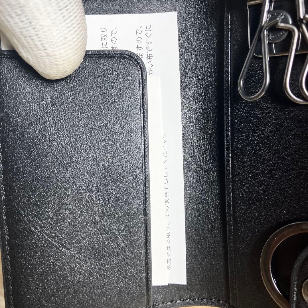 未使用品 COACH エンボス シグネチャー キーケース レザーブラック