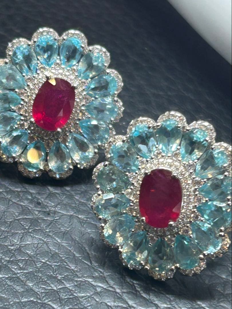 lomilomi❣️天然ルビー✖️アパタイトデザインリング10号