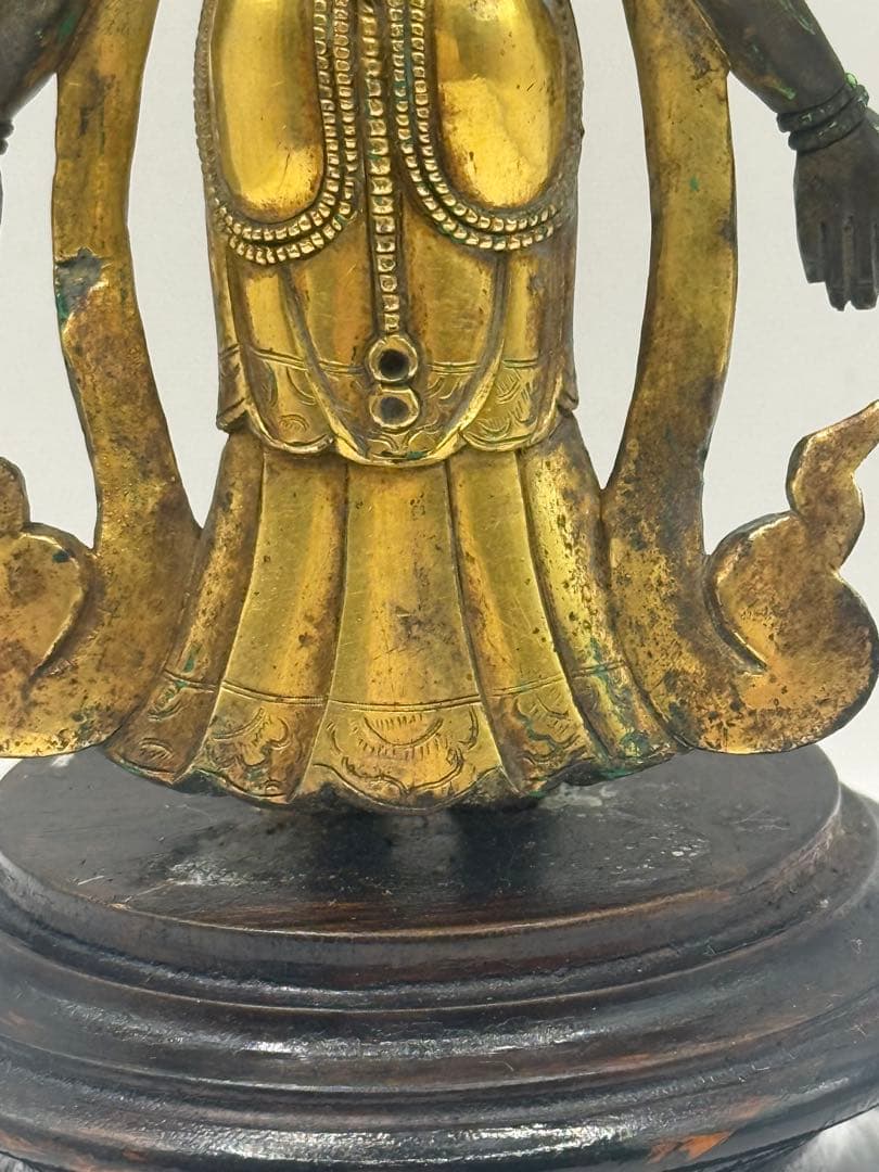 中国　清時代中期　官造　溜金十一面観音像　仏教美術　送料込み251209