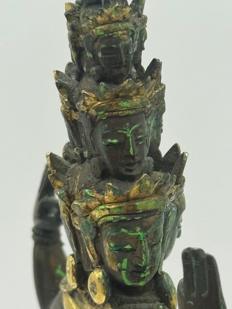 中国　清時代中期　官造　溜金十一面観音像　仏教美術　送料込み251209