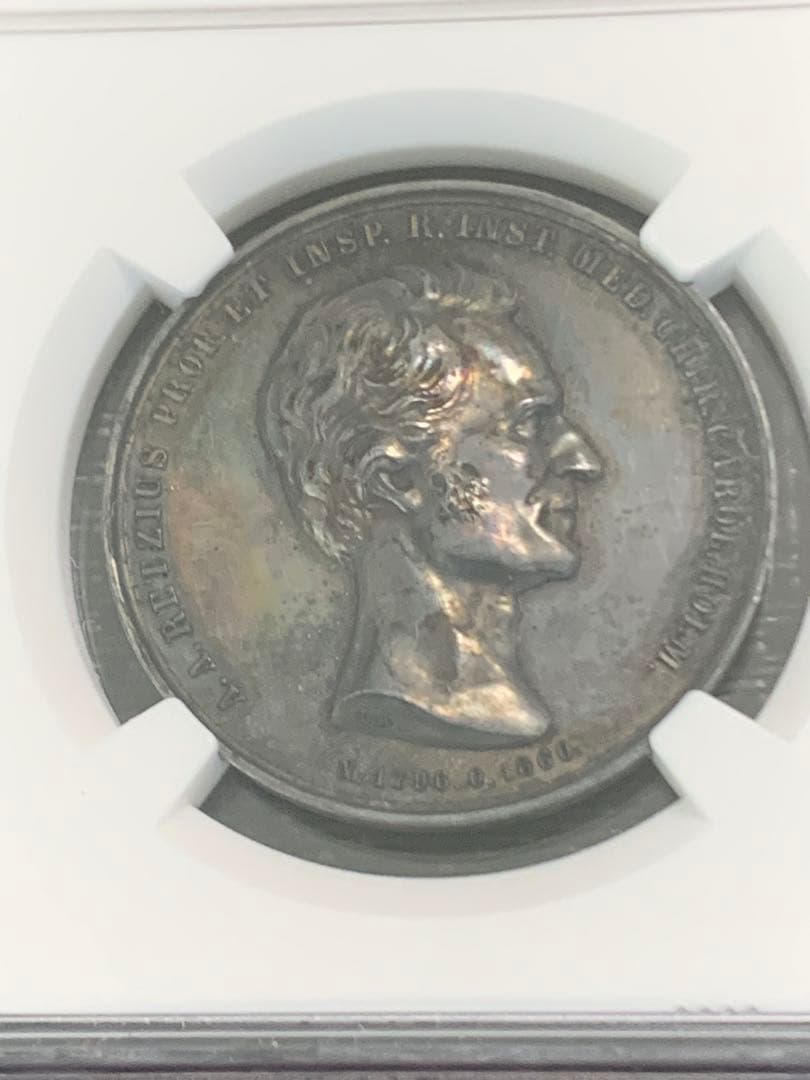 出品期間限定　珍品1867年 スウェーデン ダークトーン　レアな不気味な銀メダル