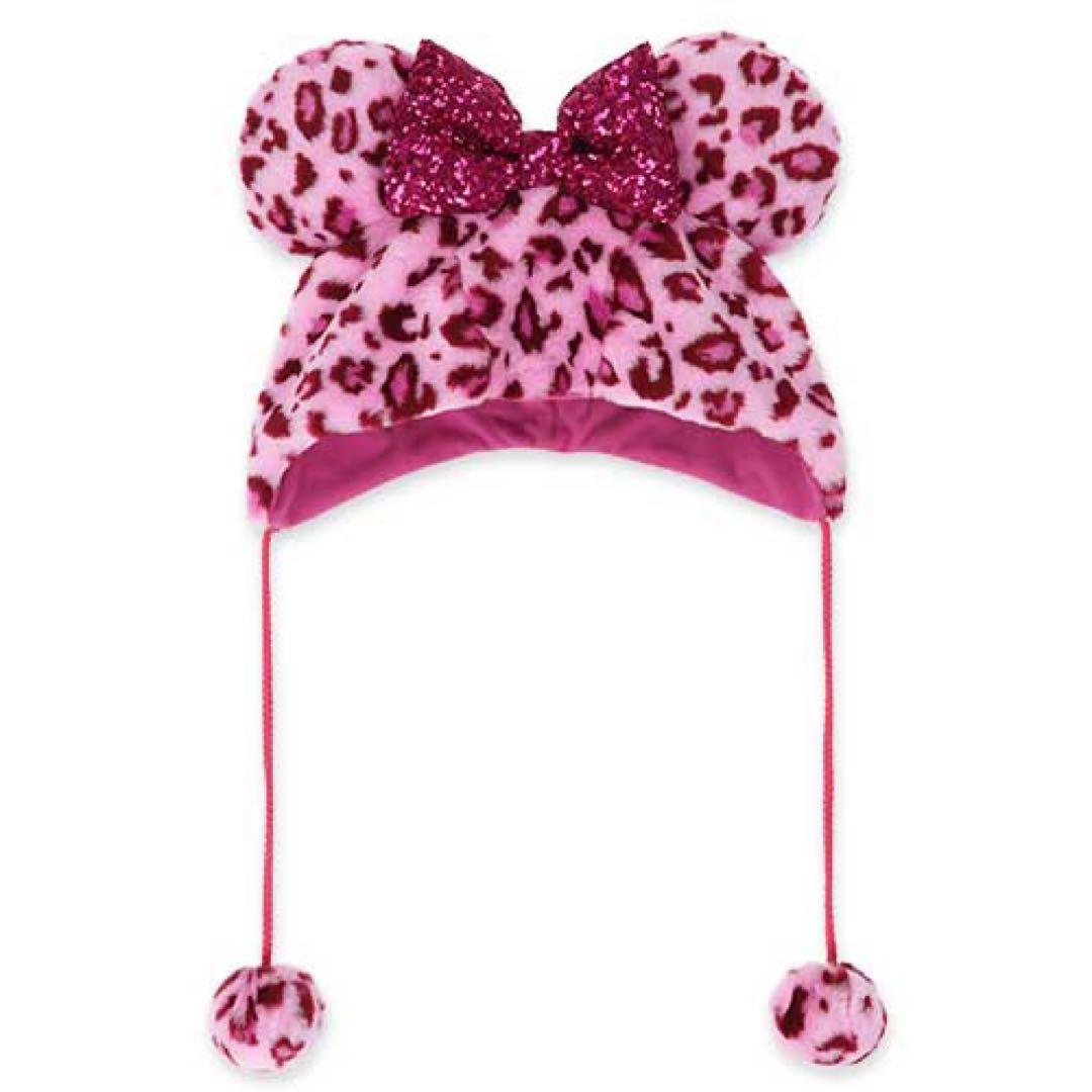 ディズニー ヒョウ柄 ファンキャップ ピンク ミニー リボン レオパード柄