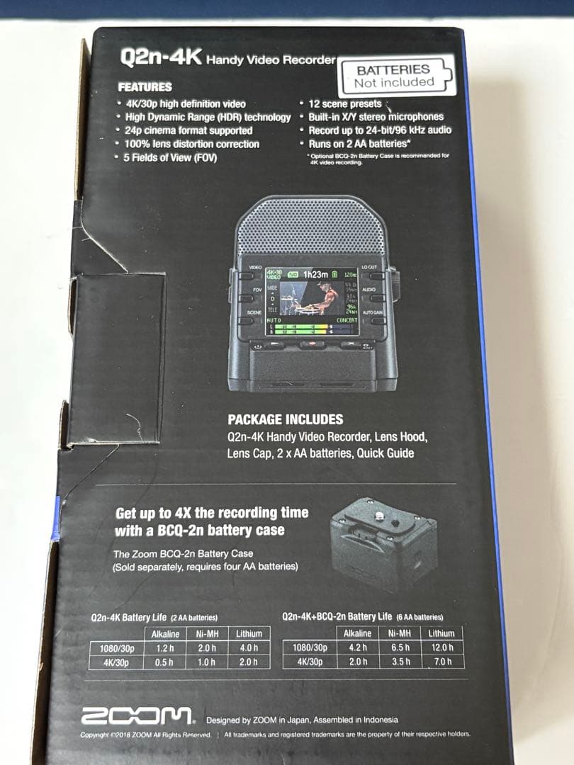 Zoom Q2n 4K ハンディビデオレコーダー　動作品