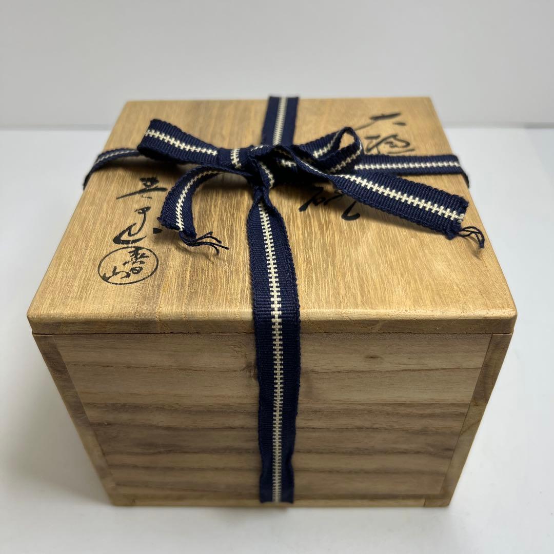 ☆茶3 春日山窯　大樋茶碗　共箱　幅約12㎝　東Y7-1113⑦