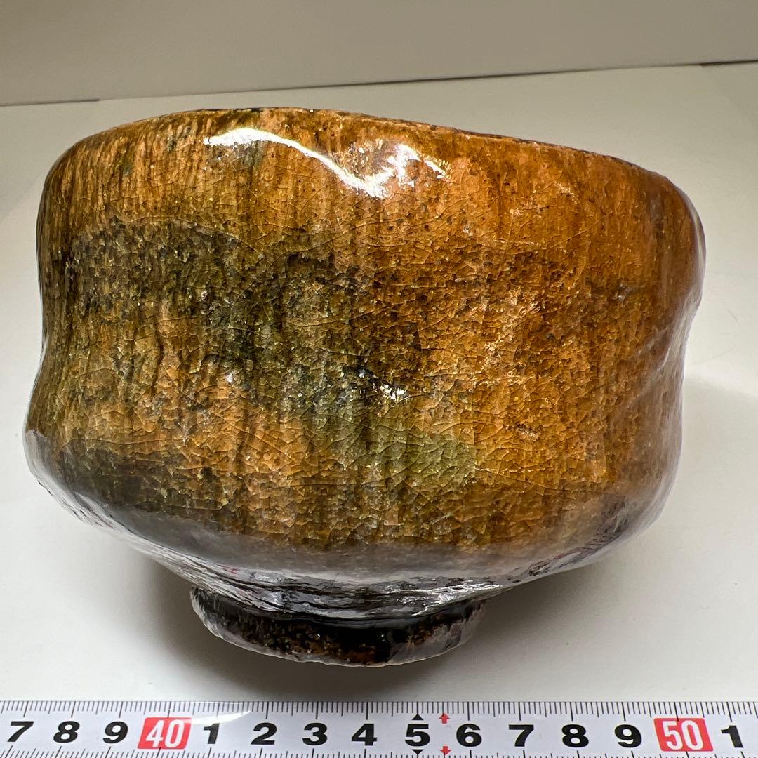 ☆茶3 春日山窯　大樋茶碗　共箱　幅約12㎝　東Y7-1113⑦