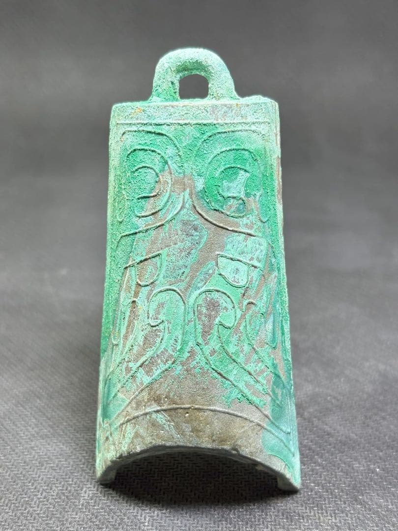 周時代 獣面文様 青銅編鐘 銅製の彫刻 中国古美術 極細工 工芸品 美術品置物