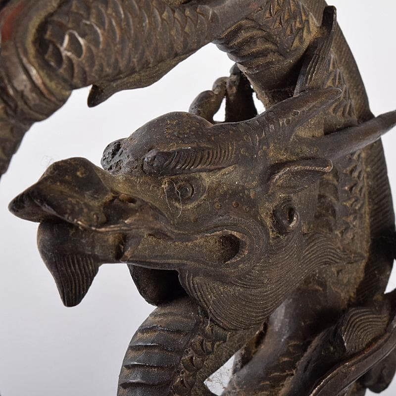 中国　古銅　龍　紙鎮　墨床　蓋置　置物　T　R8206