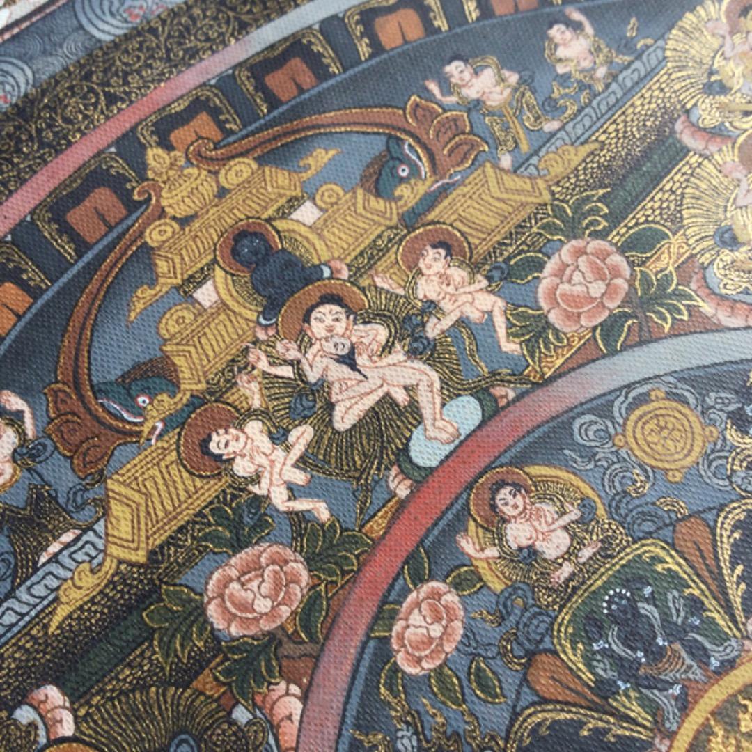 曼荼羅（マンダラ）絵画：ネパール産　手描き