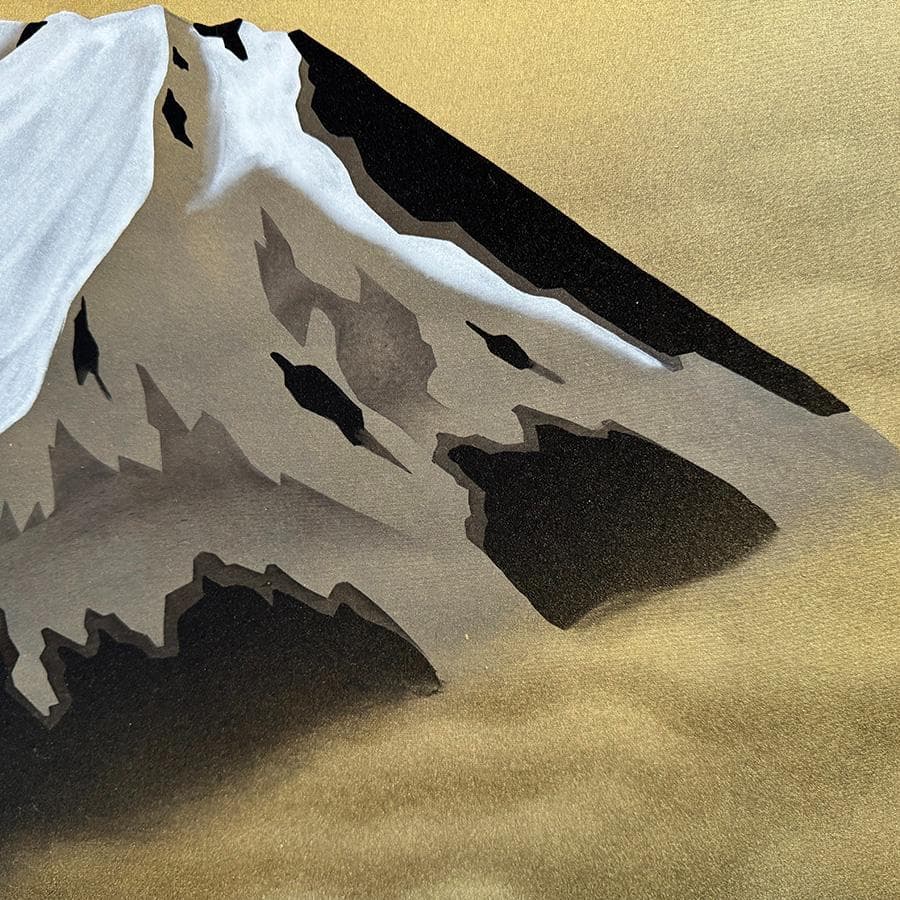 小野萬翠 筆 富士 F8号 落款 直筆サイン有 繊細な色彩描写 額装