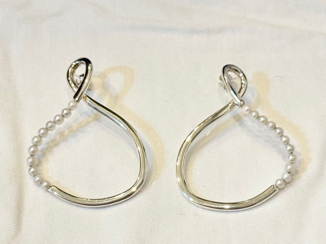 美品★blanc irisシルバー パールピアスブランイリス