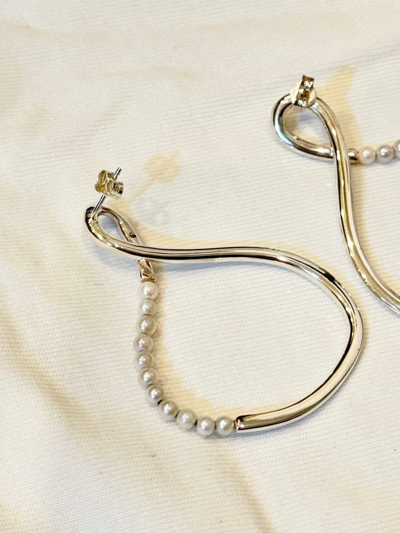 美品★blanc irisシルバー パールピアスブランイリス