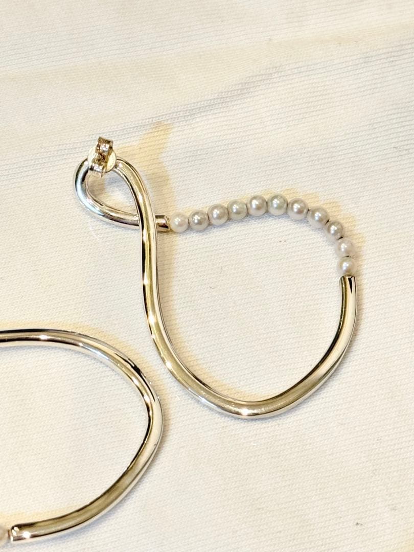 美品★blanc irisシルバー パールピアスブランイリス