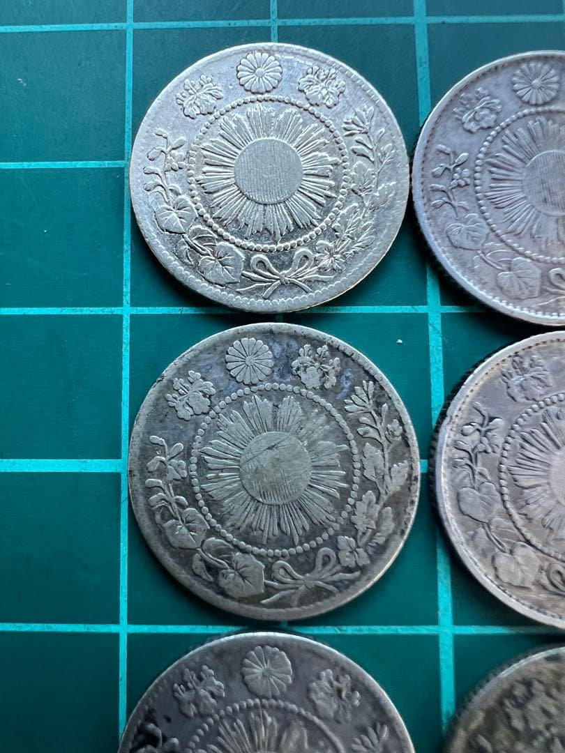 日本銀貨　旭日竜10銭銀貨　6枚ロット