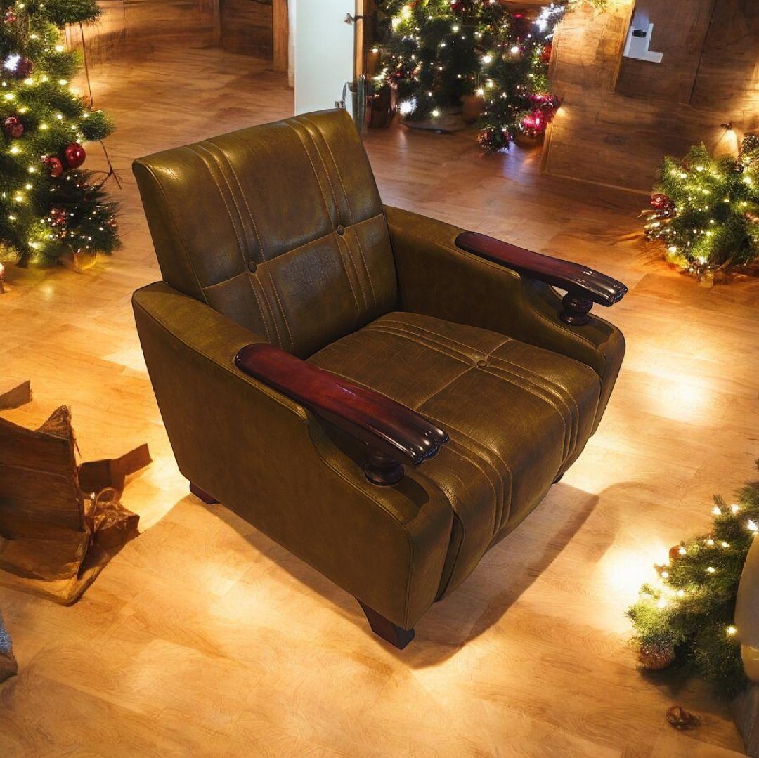 一人用ソファ、ソファ、ヴィンテージソファ、レトロソファ、昭和ソファ、カーキソファ