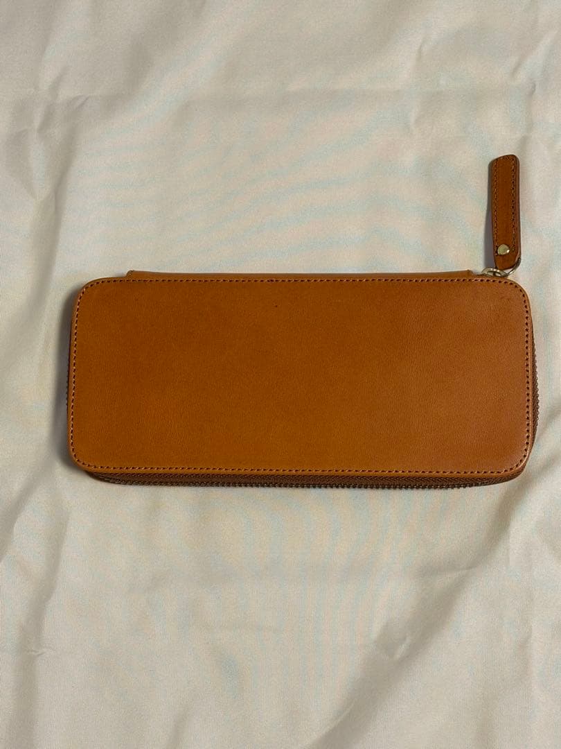 バハギア　ペンケース　ラウンドジップ型　栃木レザーjeans　ブラウン