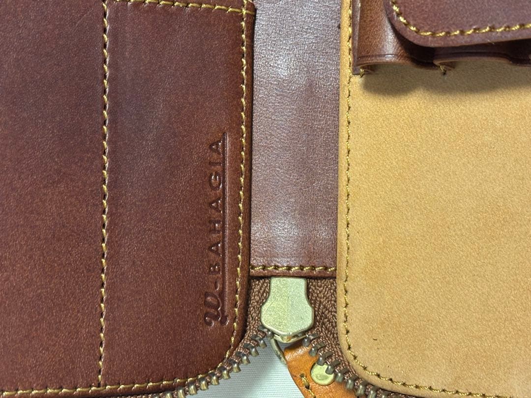 バハギア　ペンケース　ラウンドジップ型　栃木レザーjeans　ブラウン