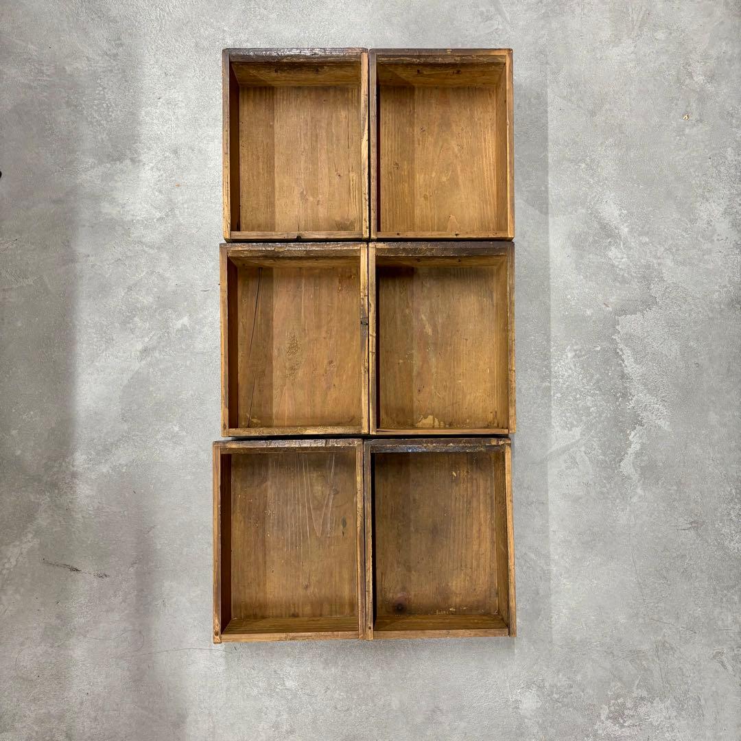 大正昭和レトロ 木製小引き出し 6杯 ヴィンテージインテリア 収納チェスト