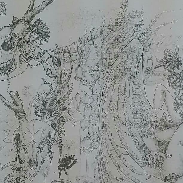 ボールペン画☆白黒