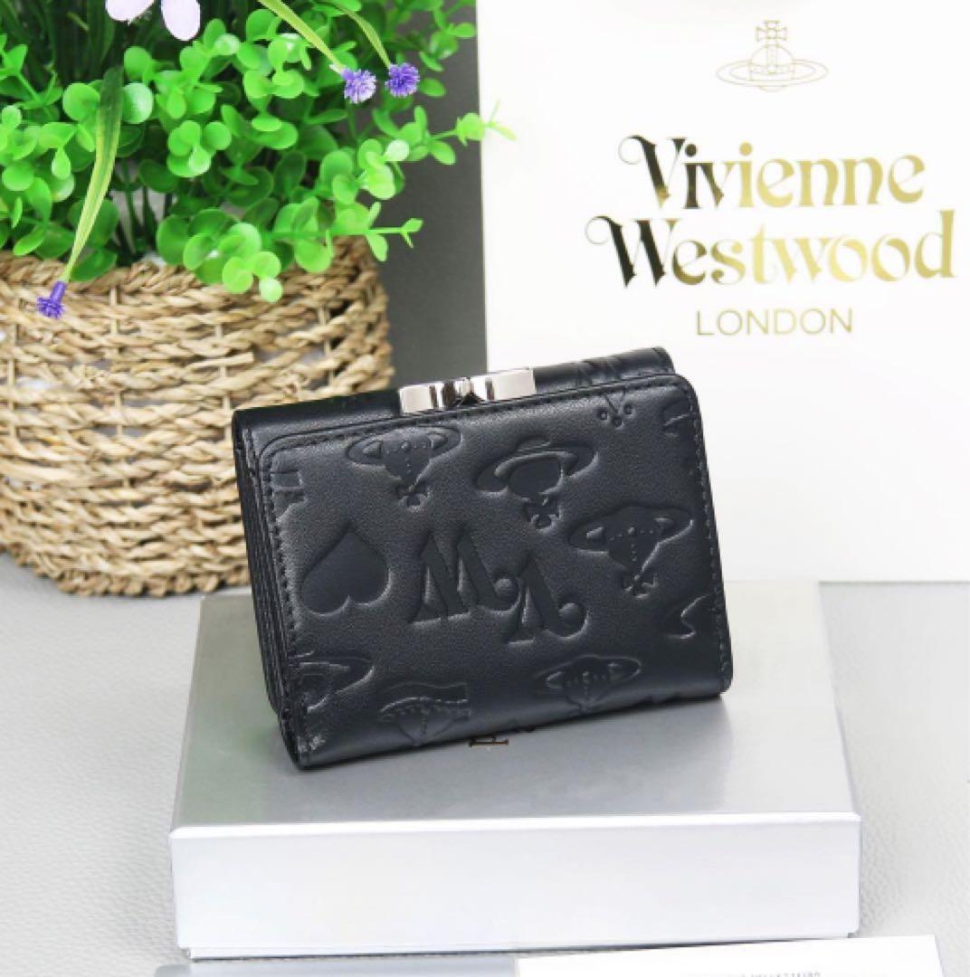 Vivienne Westwood ヴィヴィアン 三つ折り財布 レザー 金）/