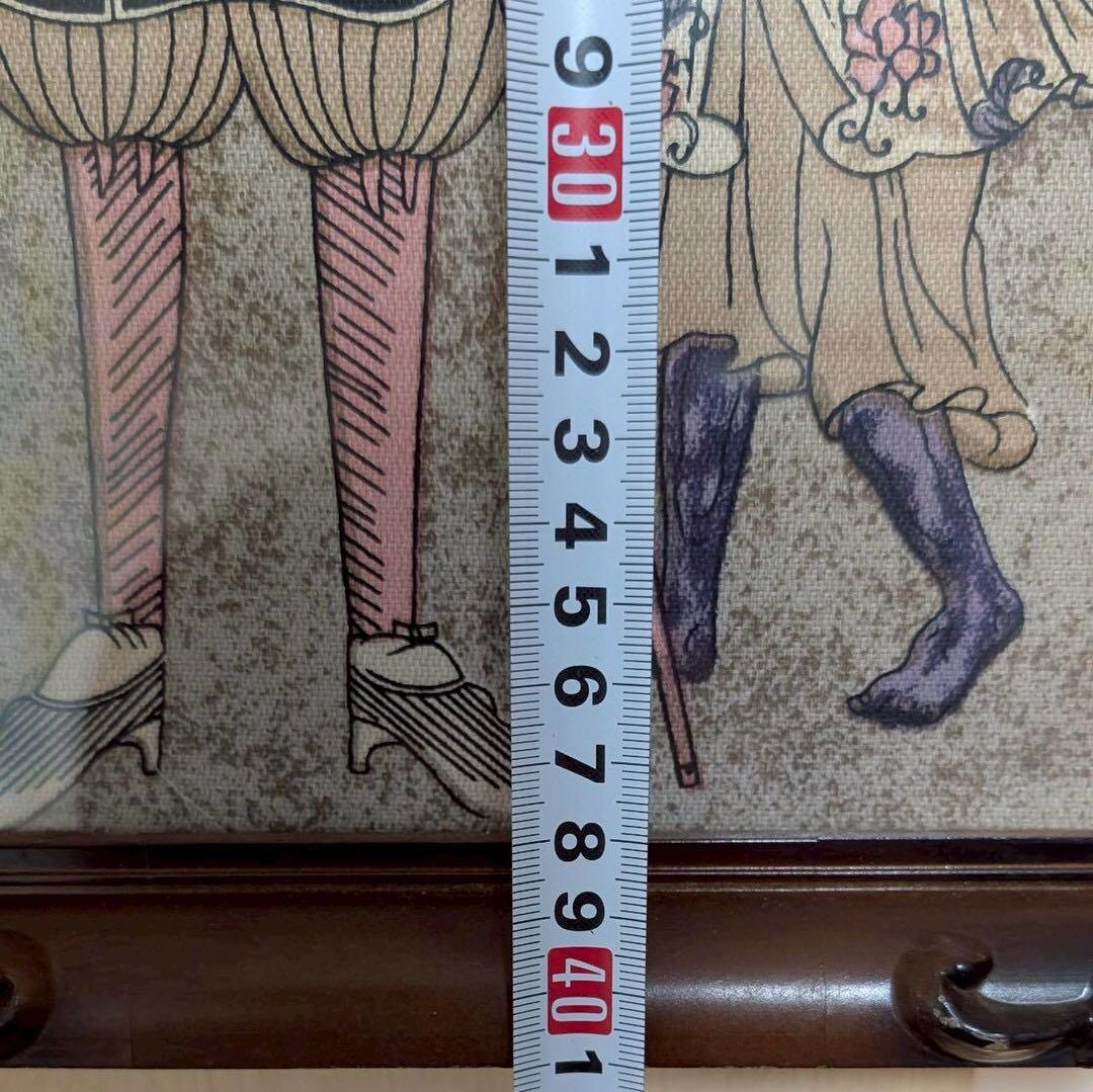 オランダ人黒坊版画　額装　布地印刷