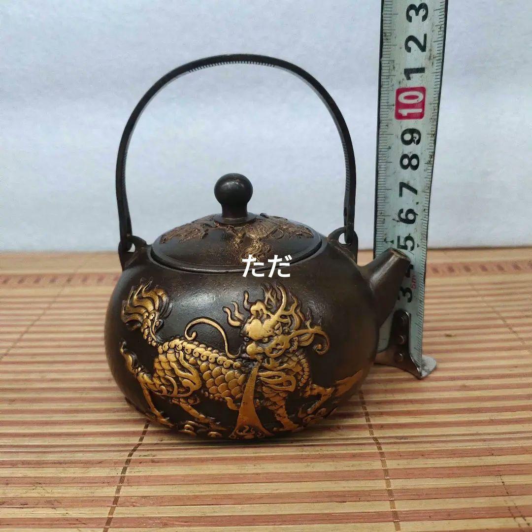 銅器 銅壺 麒麟茶壺 提梁壺 煎茶器 茶道具 装飾品 工芸品 置物