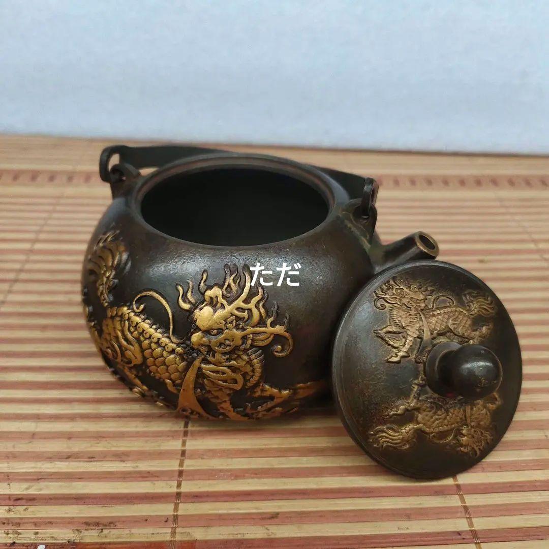銅器 銅壺 麒麟茶壺 提梁壺 煎茶器 茶道具 装飾品 工芸品 置物