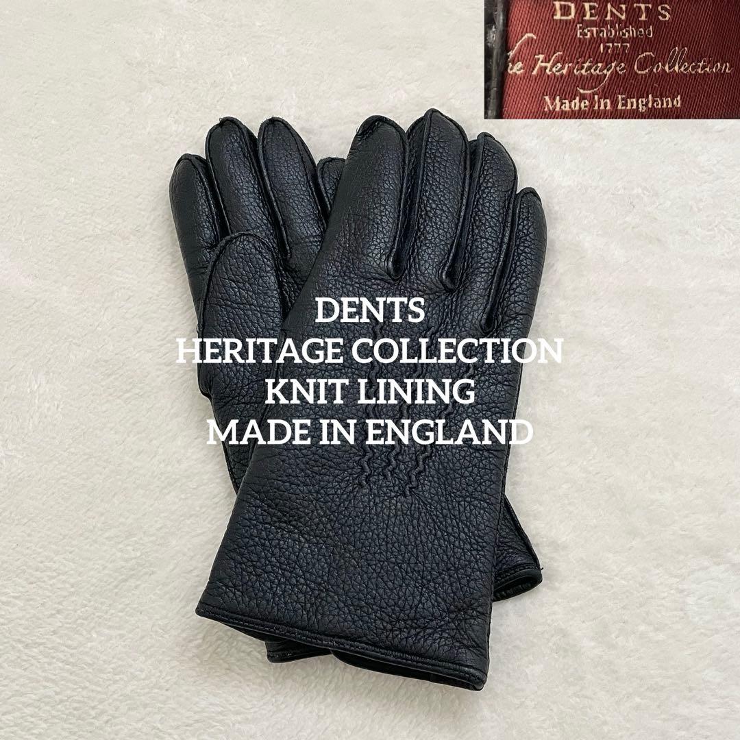 未使用 DENTS レザーグローブ 本革 ニットライニング ブラック レッド