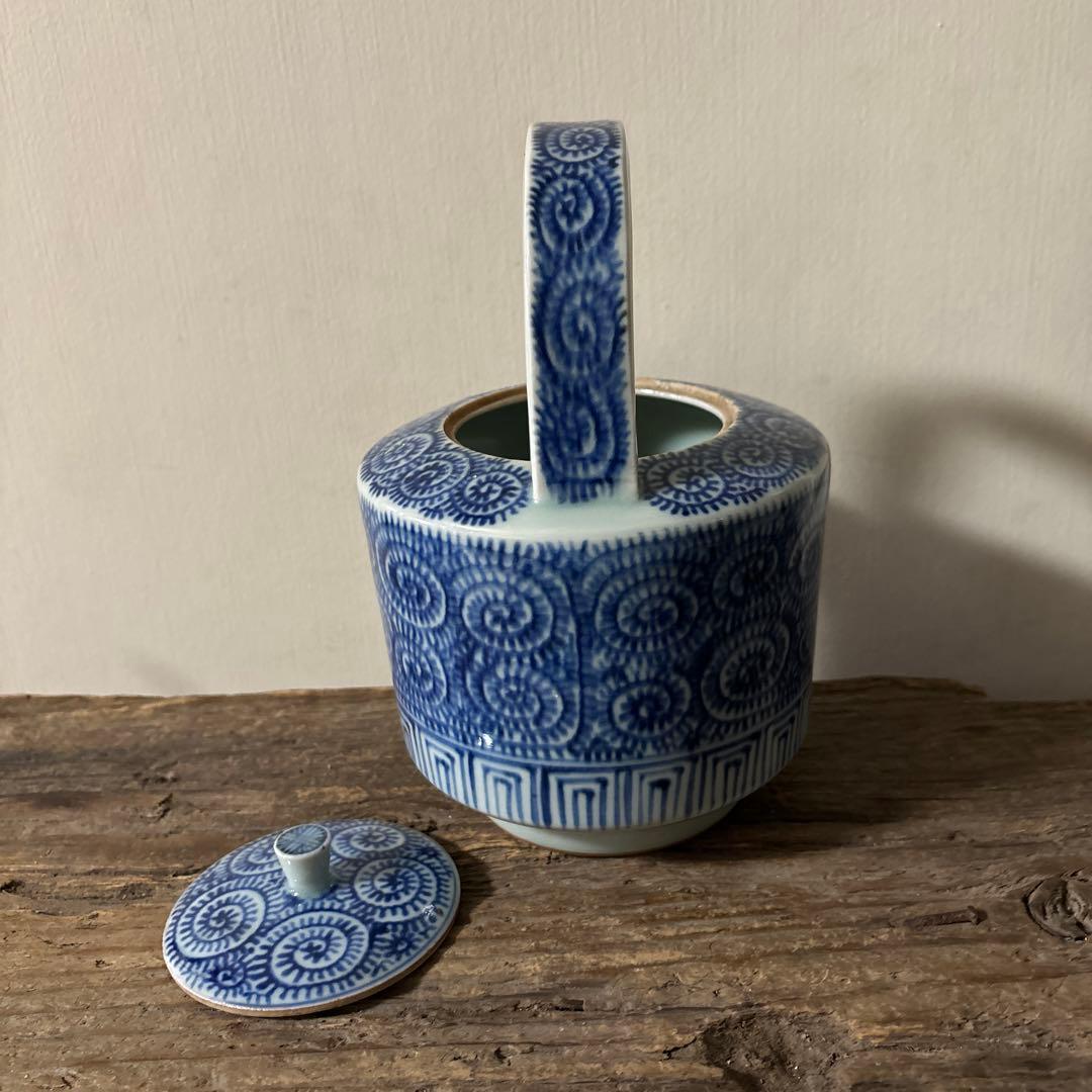 古伊万里タコ唐草染付銚子　酒器　伊万里　波佐見　砥部焼　瀬戸　古民芸　白磁　李朝