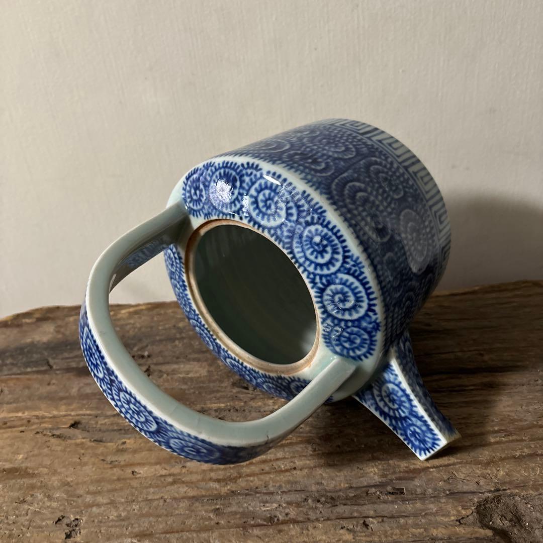 古伊万里タコ唐草染付銚子　酒器　伊万里　波佐見　砥部焼　瀬戸　古民芸　白磁　李朝