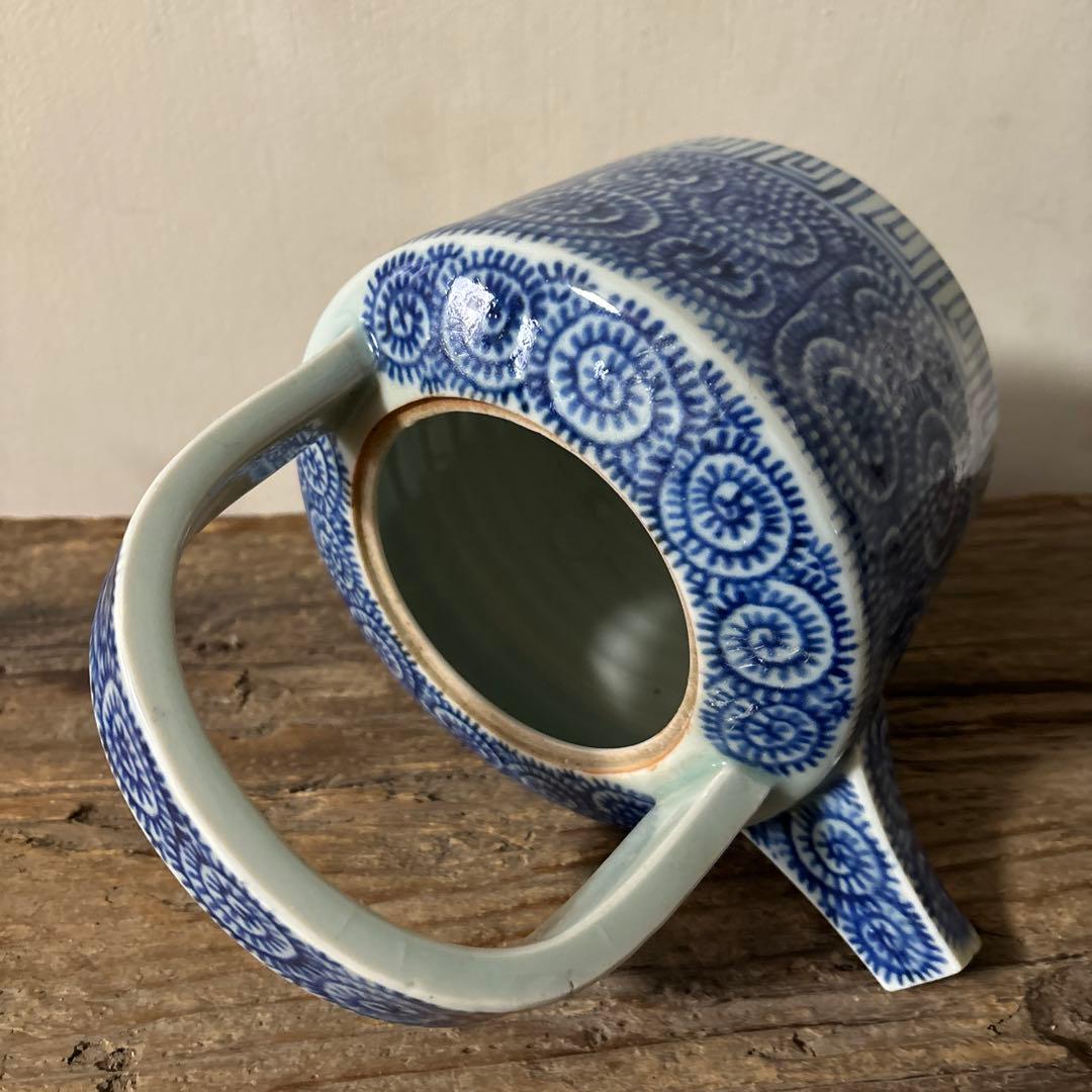 古伊万里タコ唐草染付銚子　酒器　伊万里　波佐見　砥部焼　瀬戸　古民芸　白磁　李朝