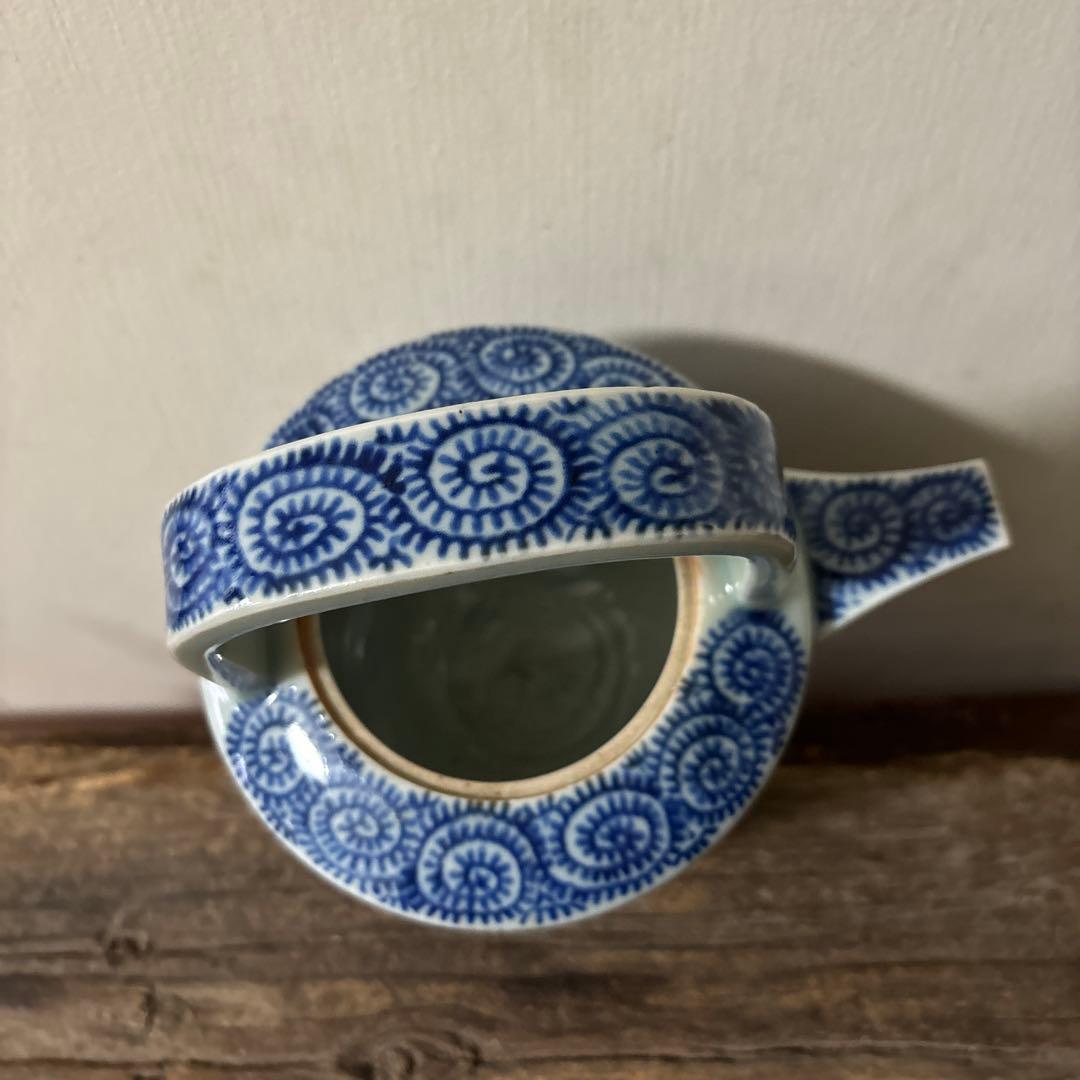 古伊万里タコ唐草染付銚子　酒器　伊万里　波佐見　砥部焼　瀬戸　古民芸　白磁　李朝