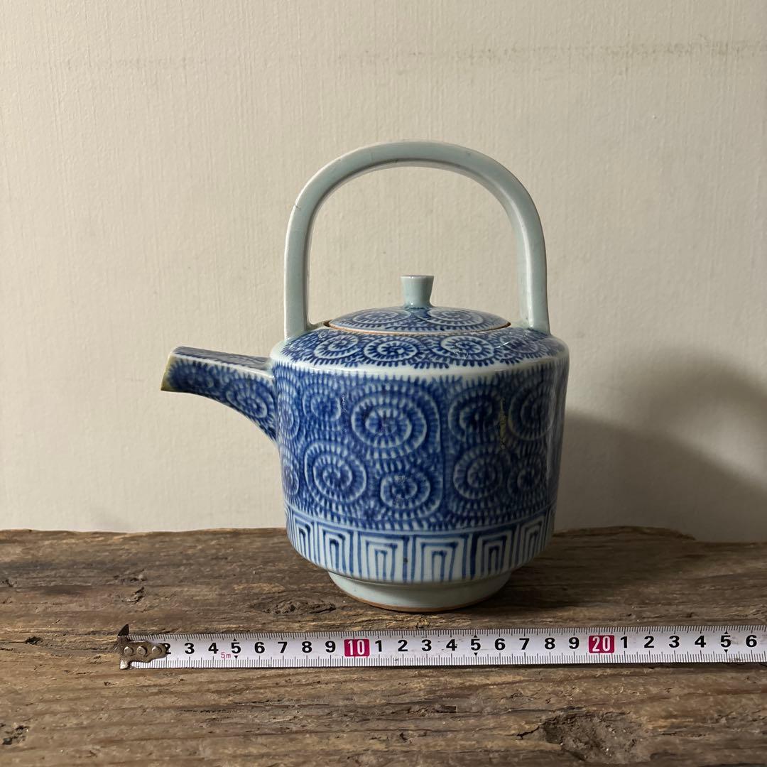 古伊万里タコ唐草染付銚子　酒器　伊万里　波佐見　砥部焼　瀬戸　古民芸　白磁　李朝