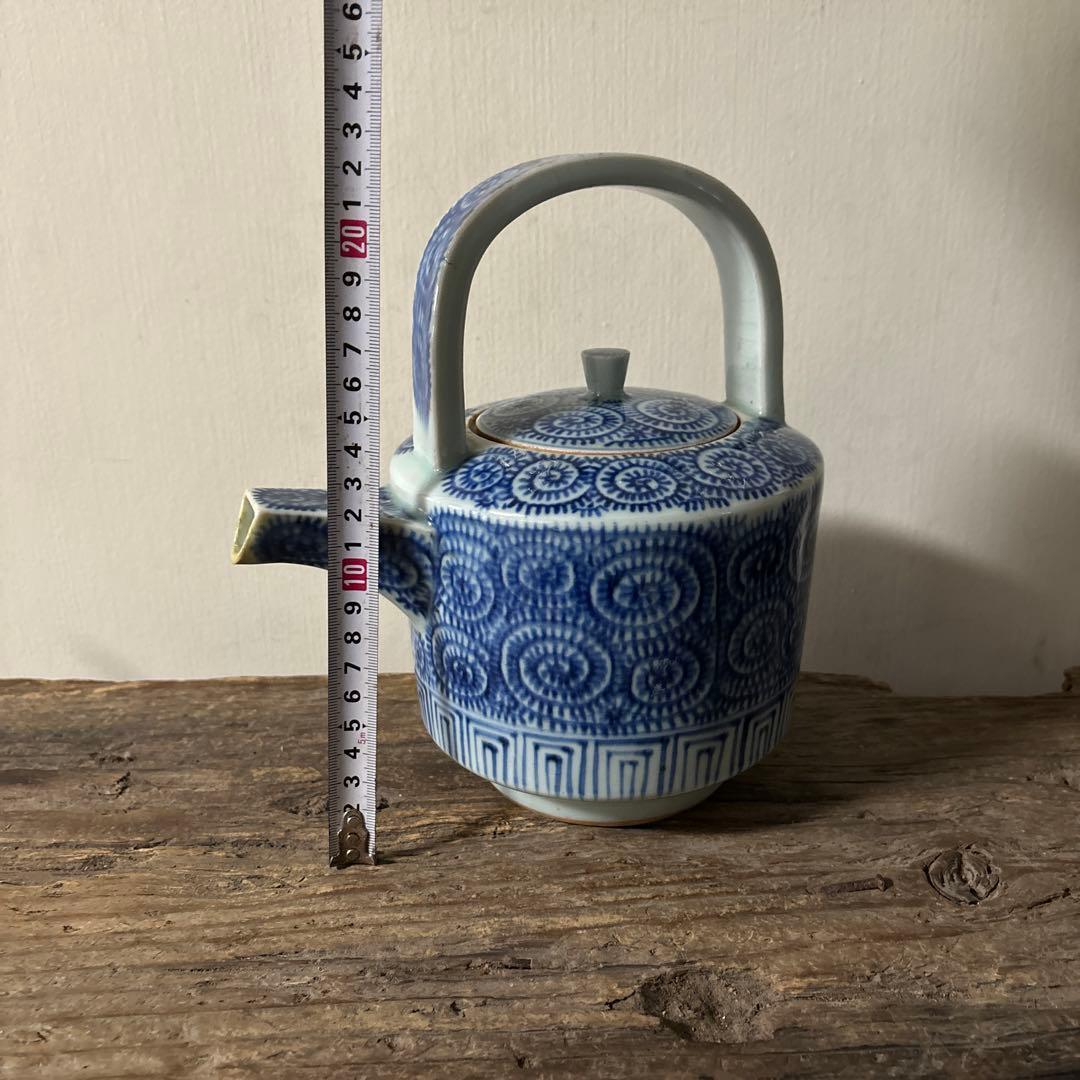 古伊万里タコ唐草染付銚子　酒器　伊万里　波佐見　砥部焼　瀬戸　古民芸　白磁　李朝