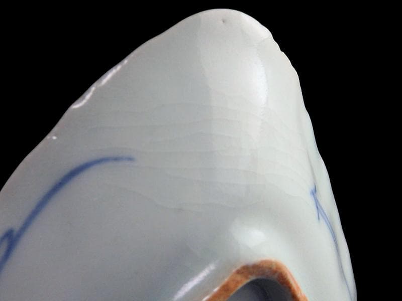 古伊万里　こんにゃく印判　紅葉の図　菱形変形小皿　江戸中期　A346AS-CWr