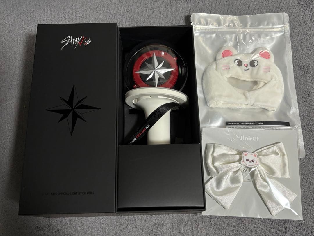 スキズ　ペンライト　ver.2 ペンラ　カバー　リボン　ヒョンジン　ジニレット