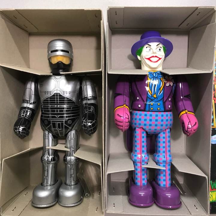 ビリケン ロボコップ & ジョーカー ゼンマイ歩行ブリキ玩具 1990年代当時物