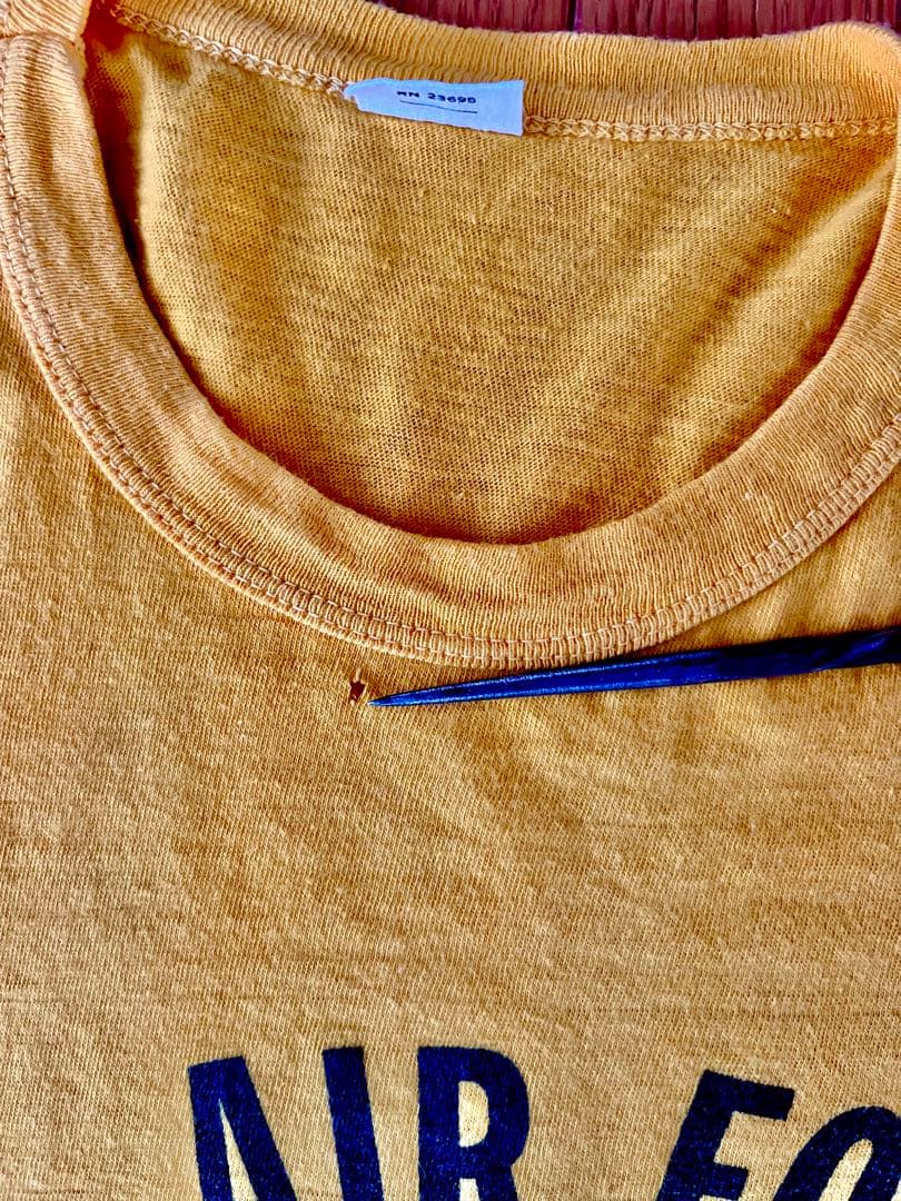 U.S. AIR FORCE 染み込み Tシャツ 袖裾共シングルステッチ 軍物