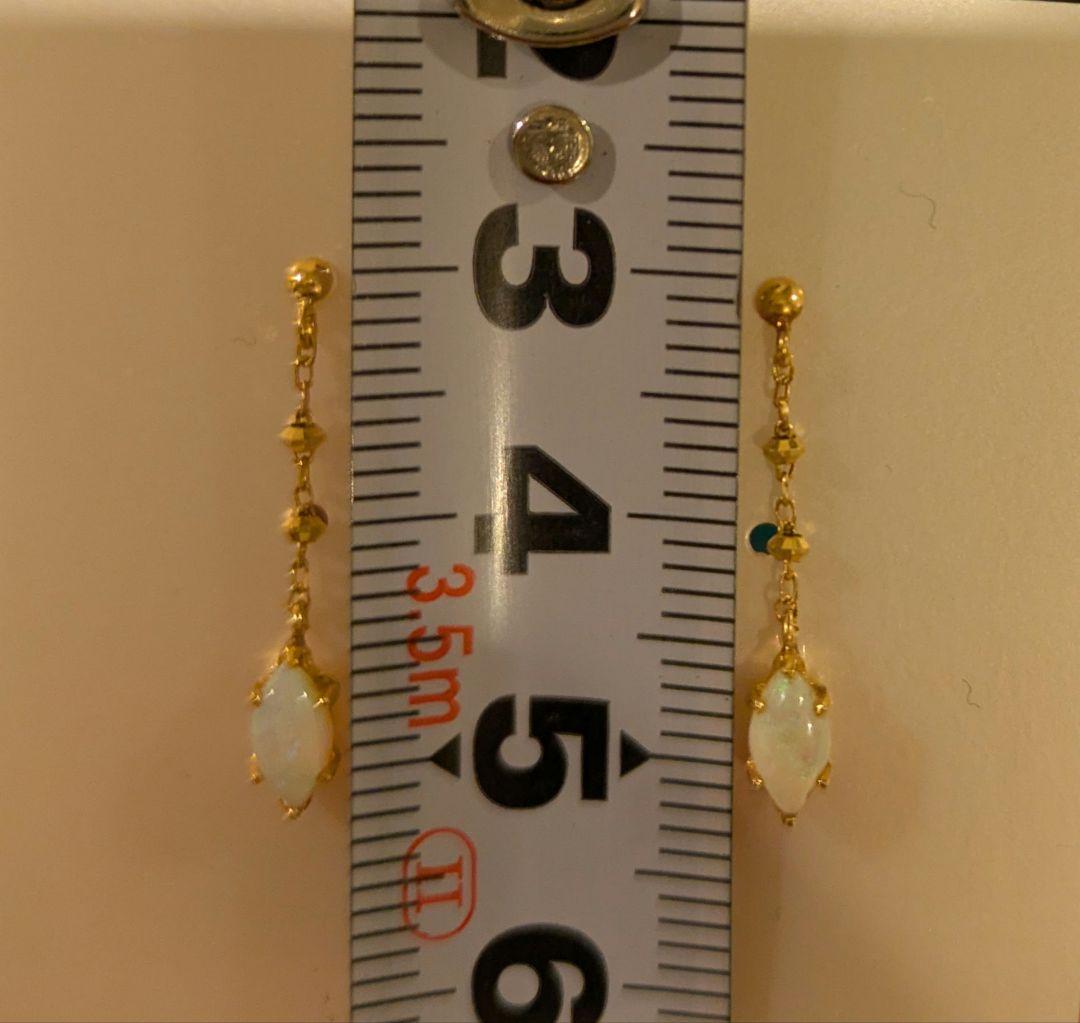 り*え様 ゴールドチェーンオパール18Kピアス