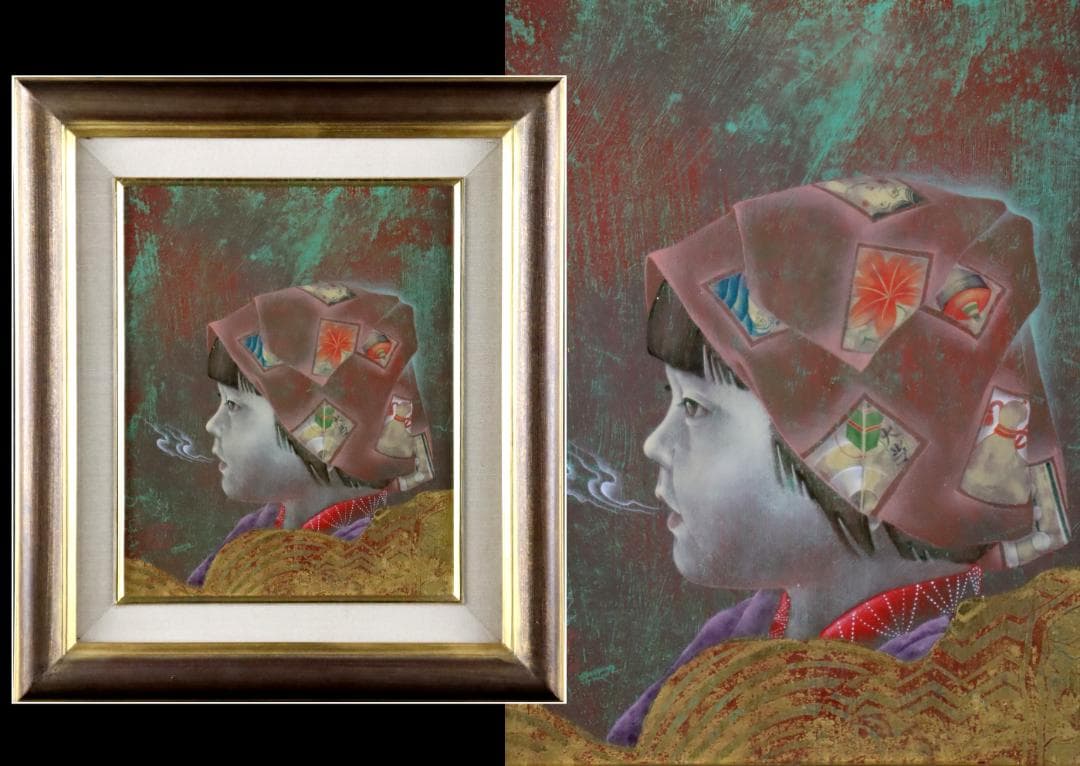 真作保証 智内兄助 「春の気」 アクリル3号 共シール 入手困難作家 希少作品