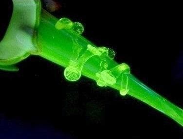 ★G1703★ アンティーク ウランガラス　花瓶　花器　ヨーロッパ