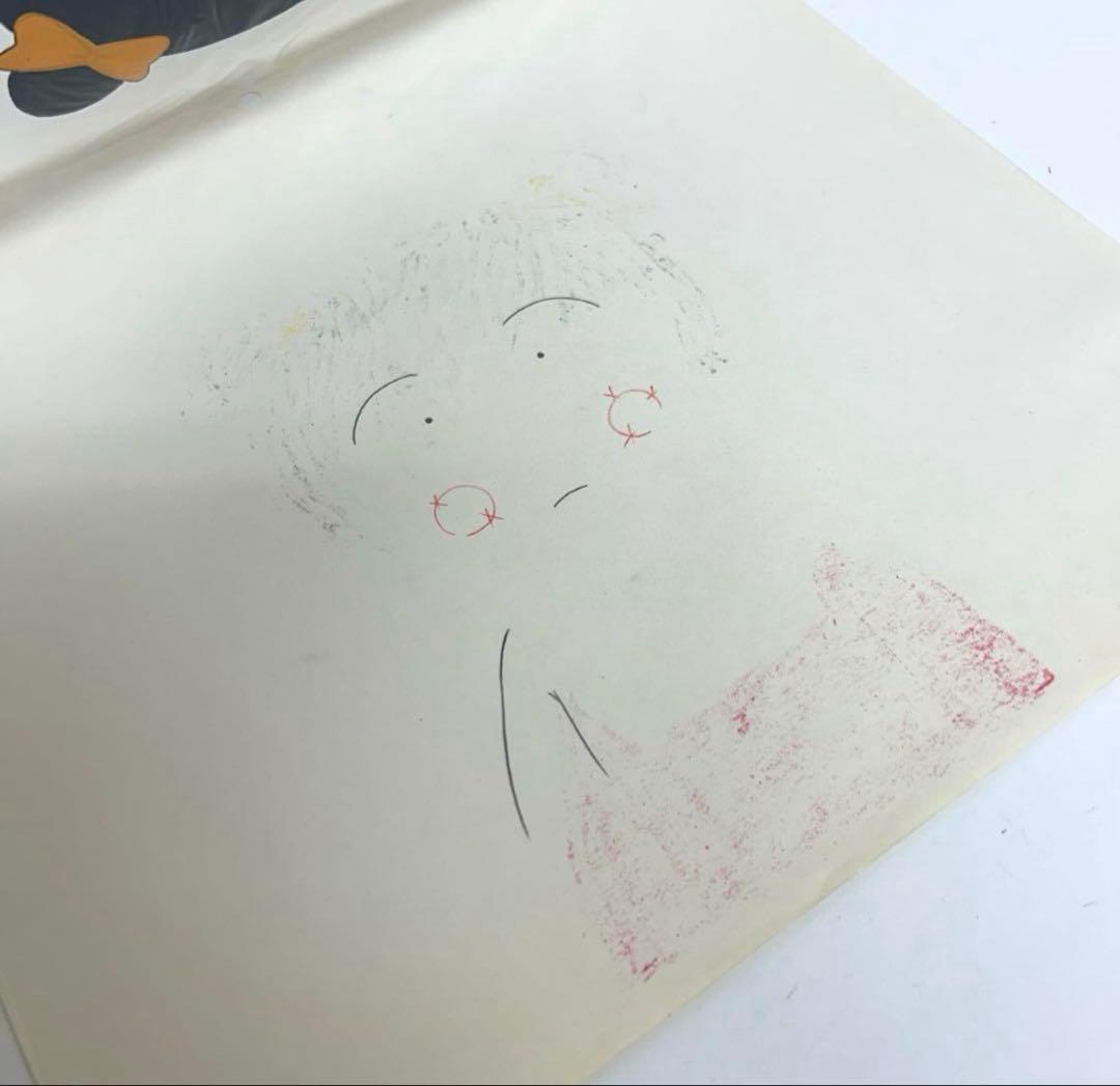 e680- ちびまる子ちゃんセル画 みんなでフランス料理を食べに行く