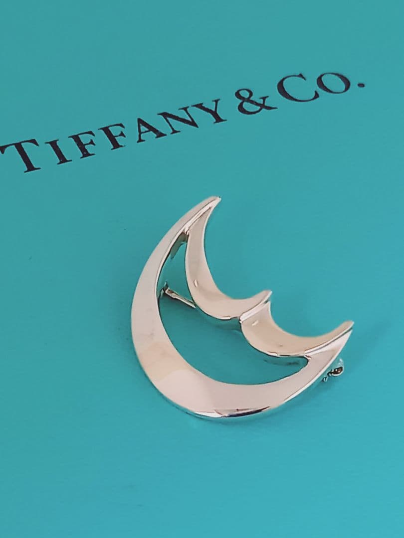 美品 TIFFANY ティファニー クレセントムーン シルバーブローチ