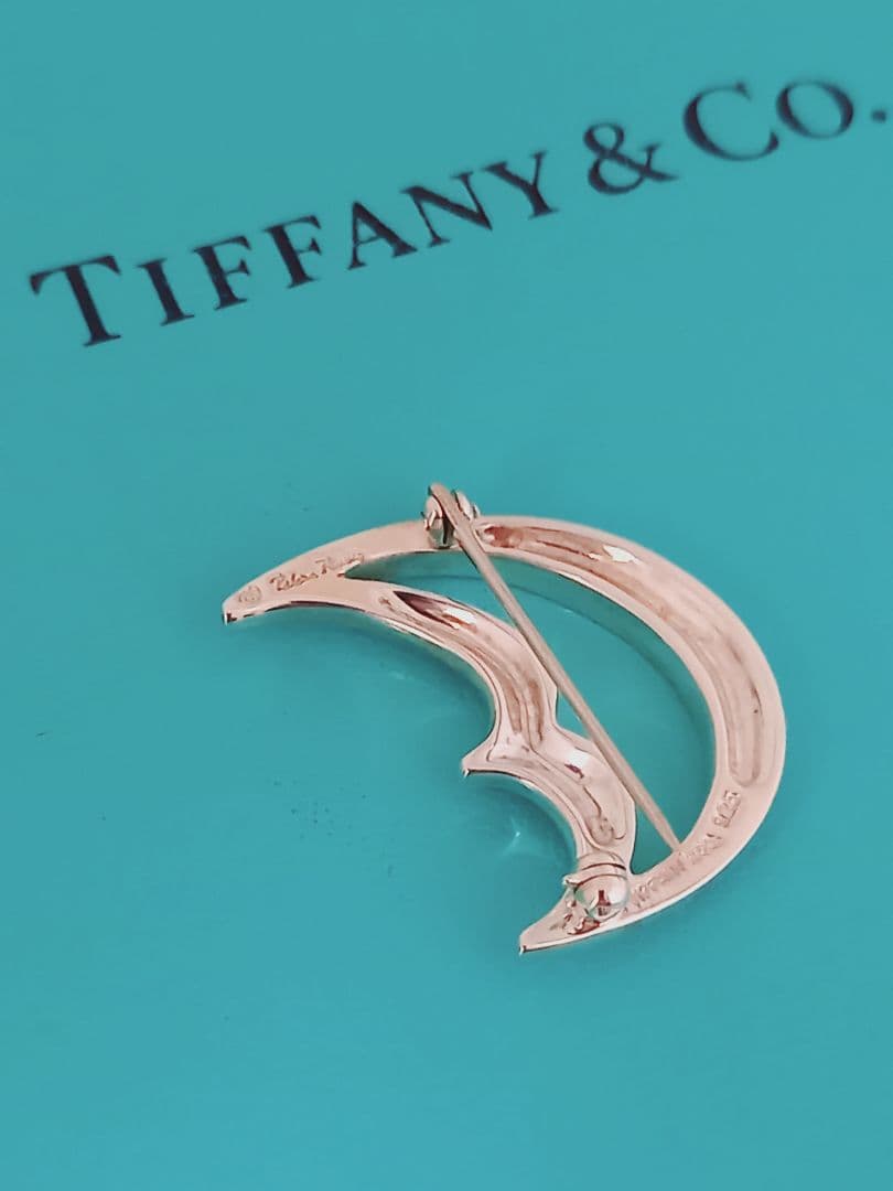 美品 TIFFANY ティファニー クレセントムーン シルバーブローチ