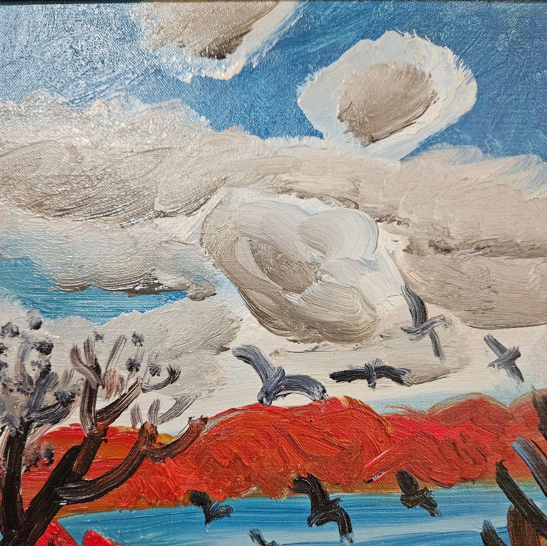 【真筆保証❗】近藤良悦筆　油彩　F3キャンバス　肉筆　題『十和田湖』額装